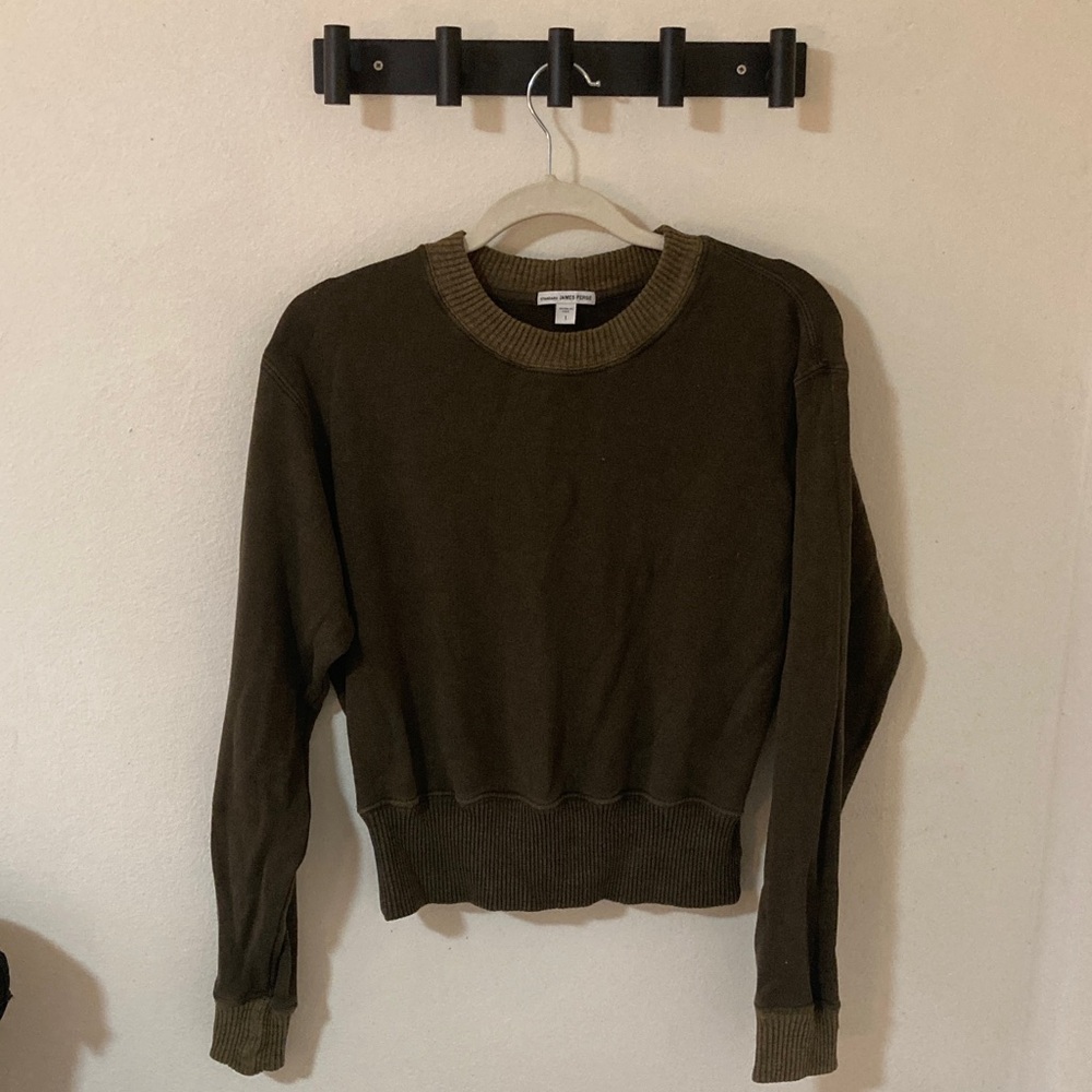 James Perse Olive Green Crew Neck Sweater
